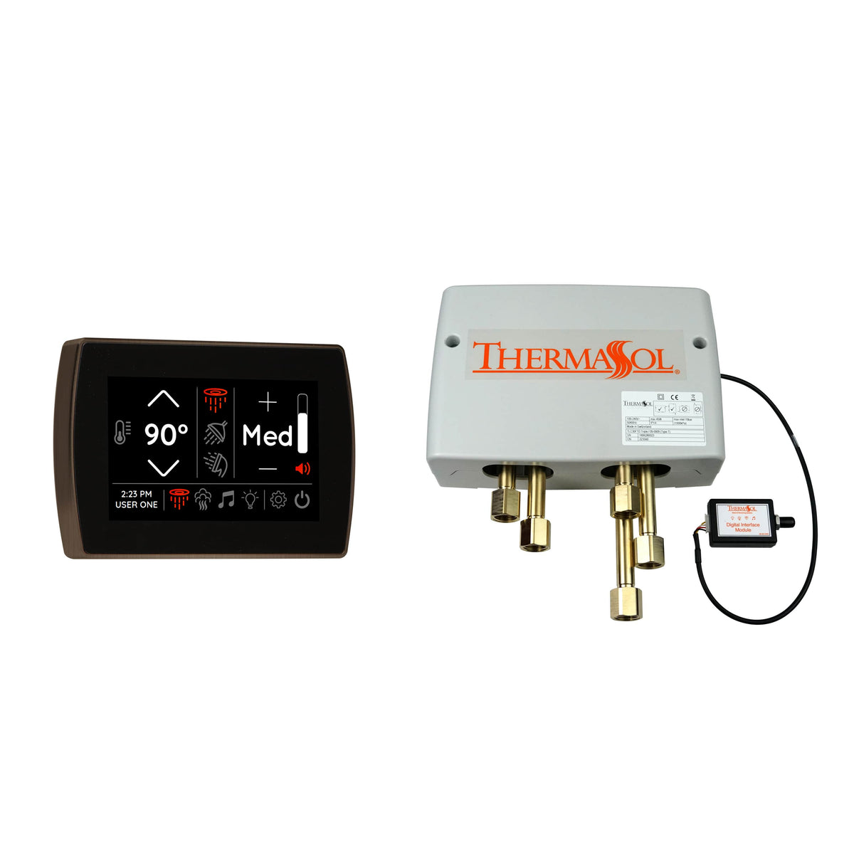 ThermaSol Digital Shower Package with Flushmount SignaTouch-Steam Shower Controls & Accessories-ThermaSol-Antique Copper-Nordica Sauna