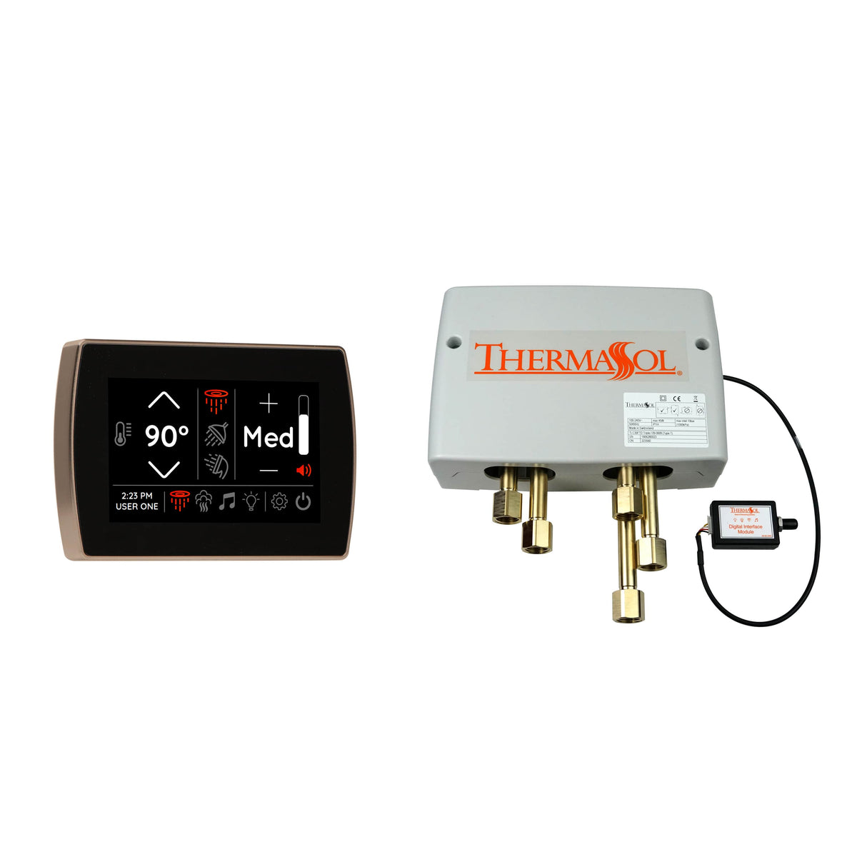 ThermaSol Digital Shower Package with Flushmount SignaTouch-Steam Shower Controls & Accessories-ThermaSol-Satin Nickel-Nordica Sauna