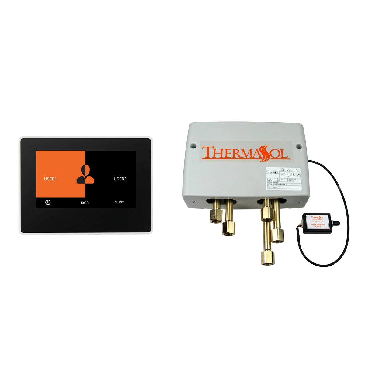 ThermaSol Digital Shower Package with 7" ThermaTouch-Steam Shower Controls & Accessories-ThermaSol-White-Nordica Sauna