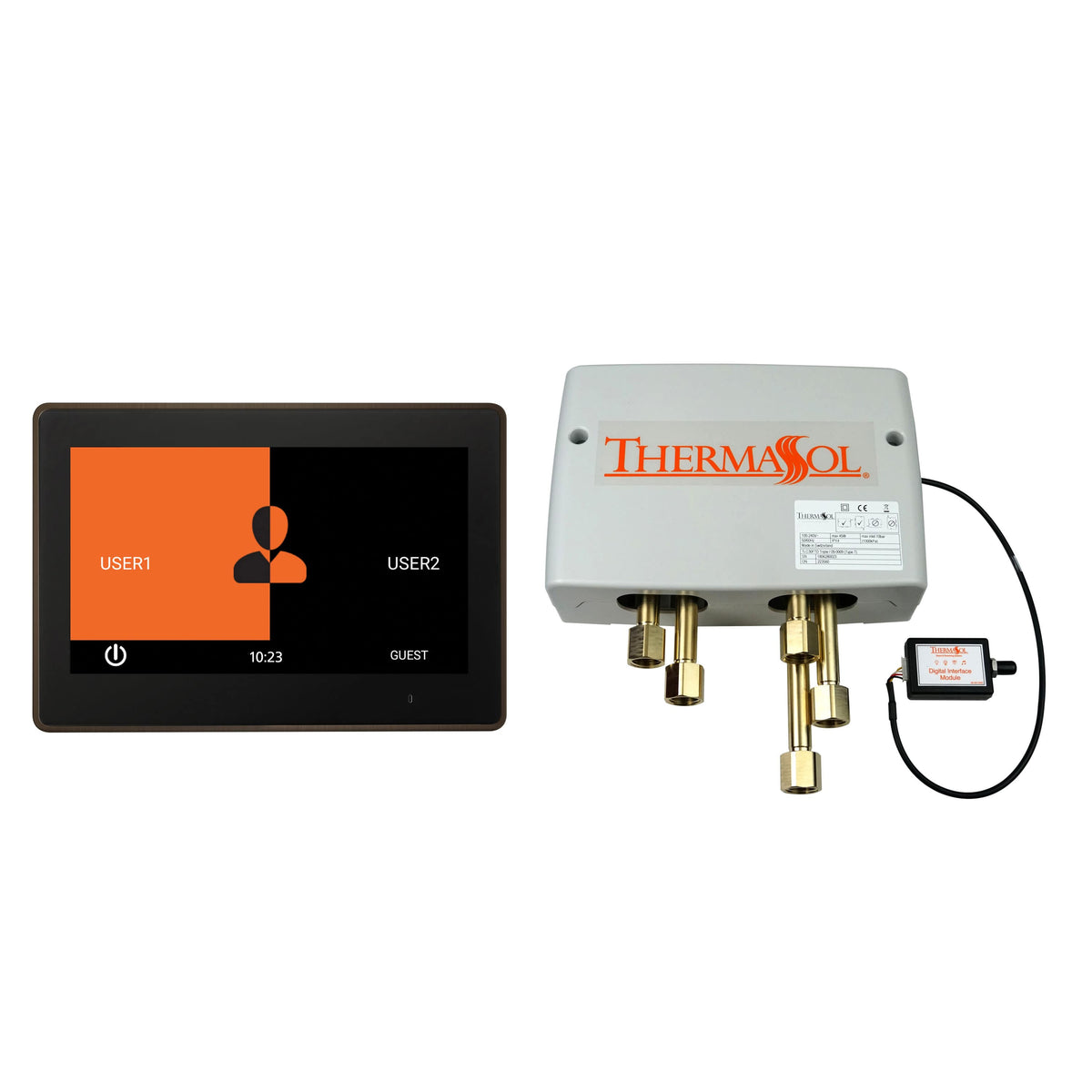 ThermaSol Digital Shower Package with 10" ThermaTouch Trim Upgraded-Steam Shower Controls & Accessories-ThermaSol-Black Nickel-Nordica Sauna