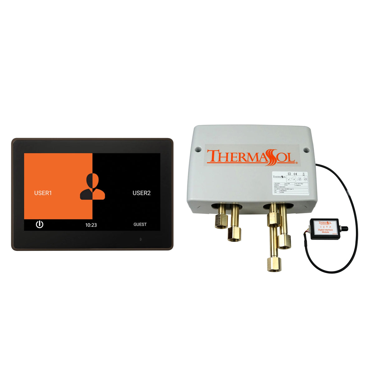 ThermaSol Digital Shower Package with 10" ThermaTouch Trim Upgraded-Steam Shower Controls & Accessories-ThermaSol-Matte Black-Nordica Sauna