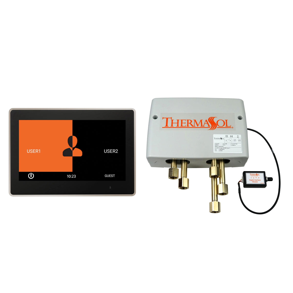 ThermaSol Digital Shower Package with 10" ThermaTouch Trim Upgraded-Steam Shower Controls & Accessories-ThermaSol-Polished Nickel-Nordica Sauna