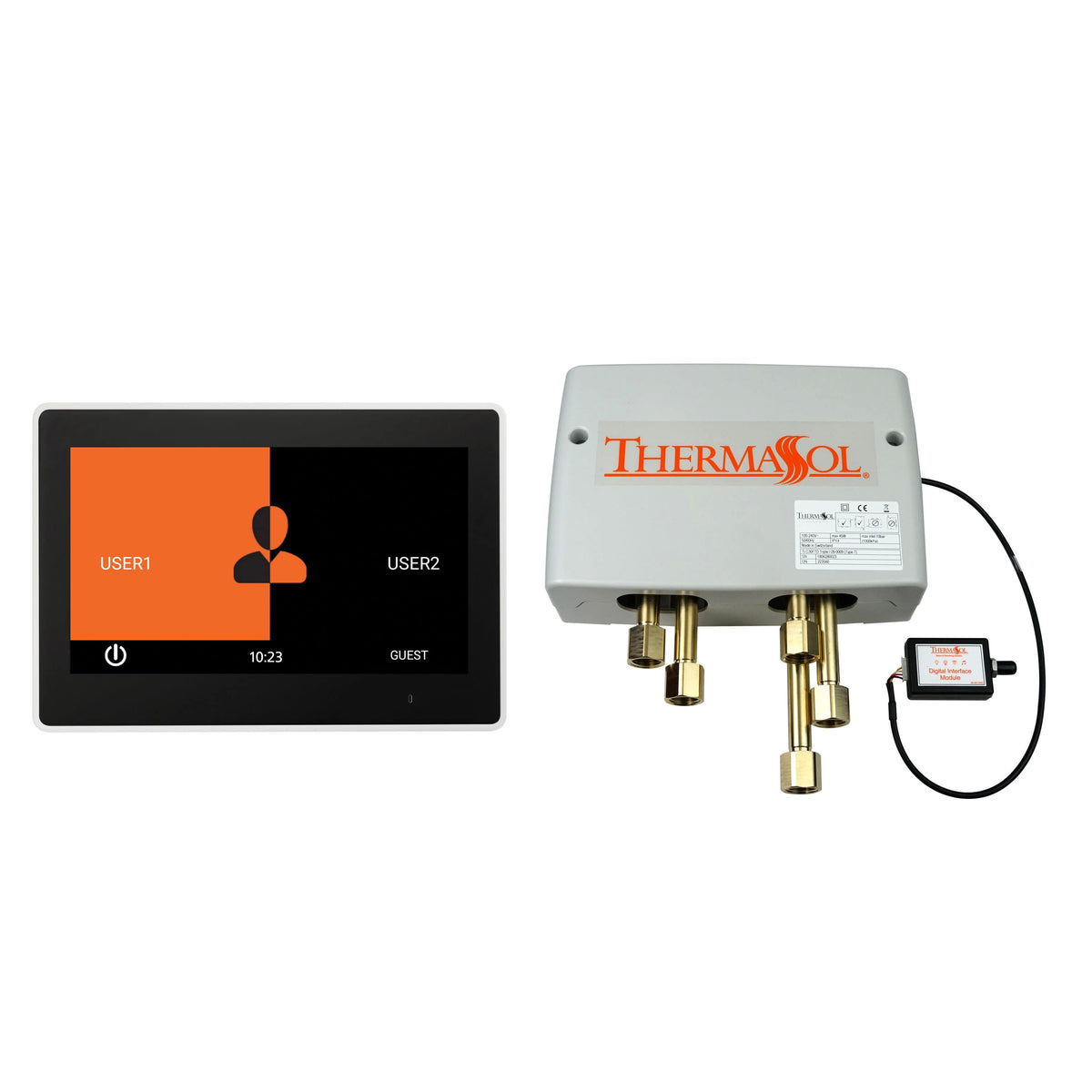 ThermaSol Digital Shower Package with 10" ThermaTouch Trim Upgraded-Steam Shower Controls & Accessories-ThermaSol-White-Nordica Sauna
