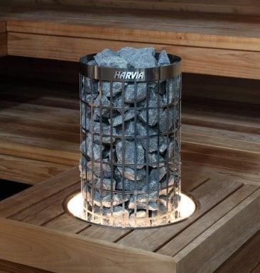 Harvia Embedding Flange with LED-Lighting for Cilindro Half Series 6/8kW Sauna Heaters-Sauna Heater Accessories-Harvia-