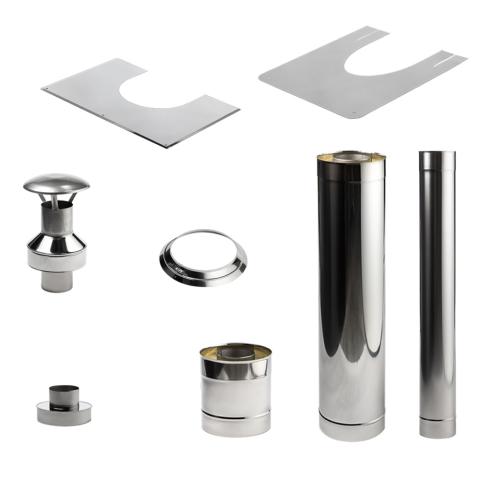 HUUM Sauna Wood Stove Chimney Set, Thru-Ceiling-Sauna Heater Accessories-HUUM-Nordica Sauna