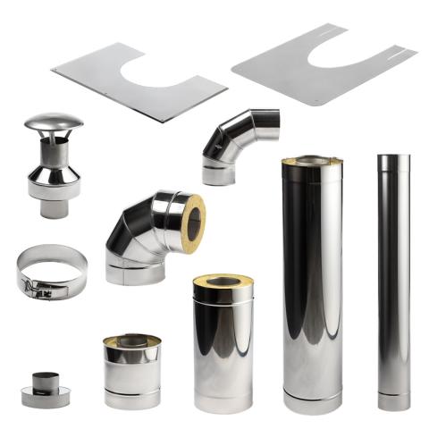 HUUM Sauna Wood Stove Chimney Set, Thru-Wall-Sauna Heater Accessories-HUUM-Nordica Sauna