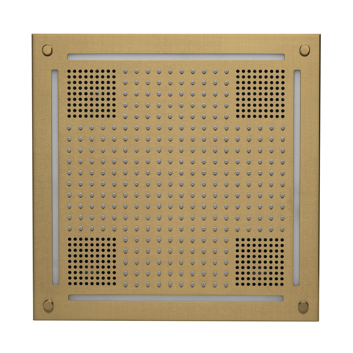 ThermaSol Hydrovive Light, Sound, Rain system Square-Steam Shower Controls & Accessories-ThermaSol-Satin Brass-Nordica Sauna