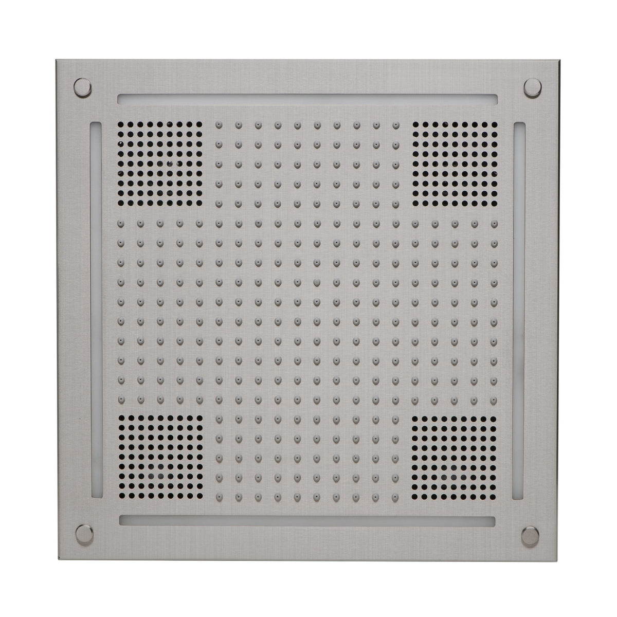 ThermaSol Hydrovive Light, Sound, Rain system Square-Steam Shower Controls & Accessories-ThermaSol-Satin Chrome-Nordica Sauna