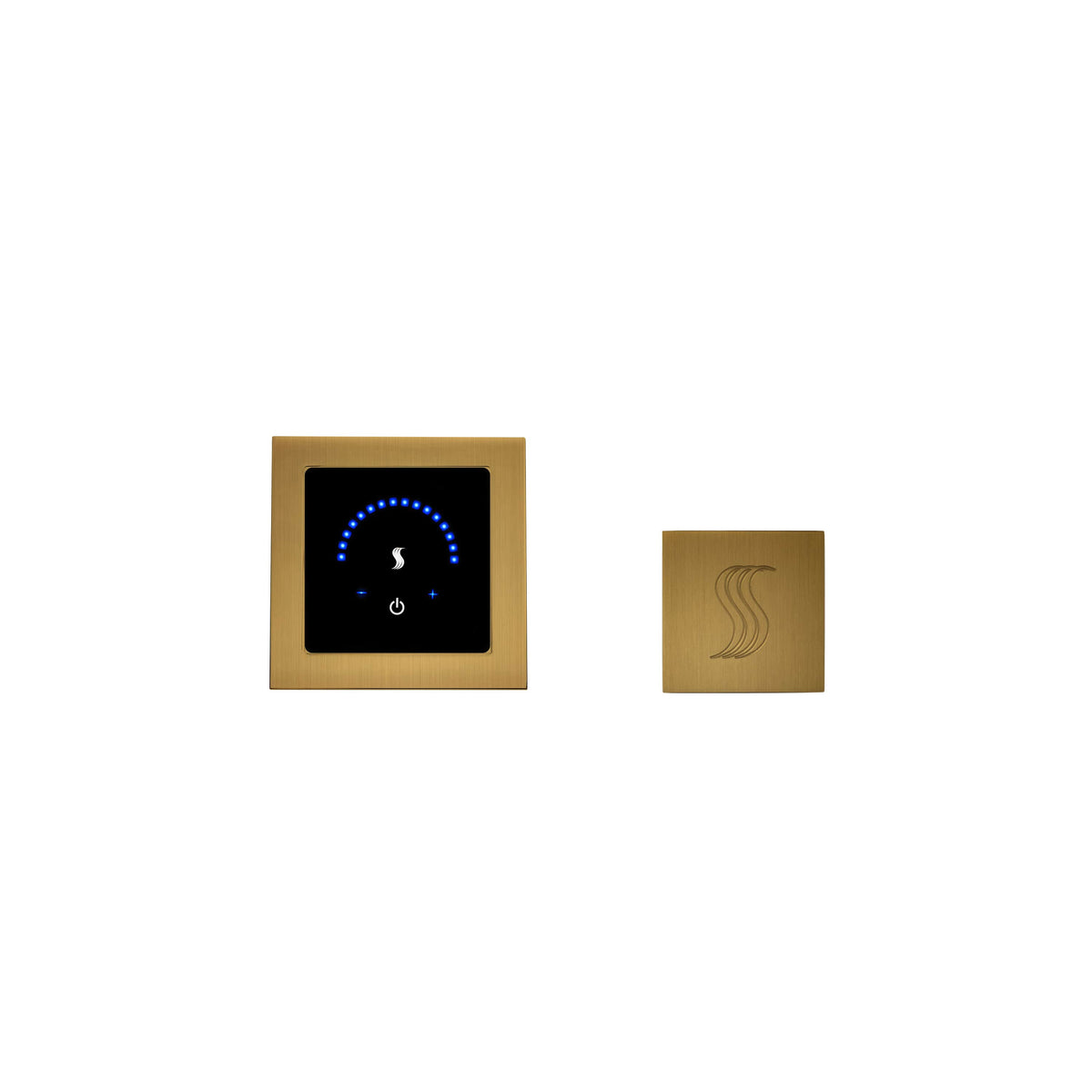 ThermaSol MicroTouch Control Kit Square-Steam Shower Controls & Accessories-ThermaSol-Antique Brass-Nordica Sauna