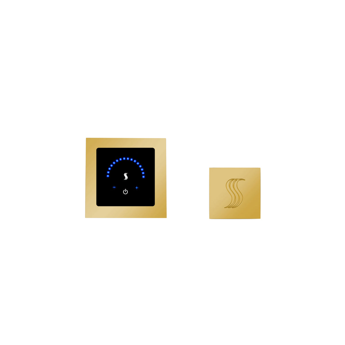 ThermaSol MicroTouch Control Kit Square-Steam Shower Controls & Accessories-ThermaSol-Polished Gold-Nordica Sauna