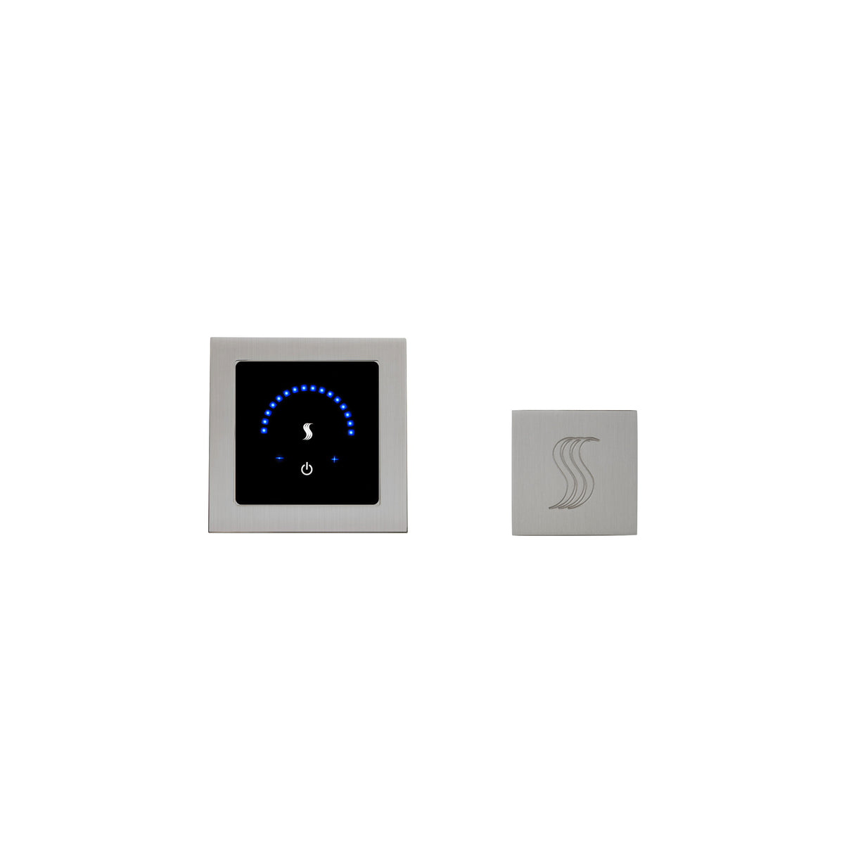 ThermaSol MicroTouch Control Kit Square-Steam Shower Controls & Accessories-ThermaSol-Satin Chrome-Nordica Sauna