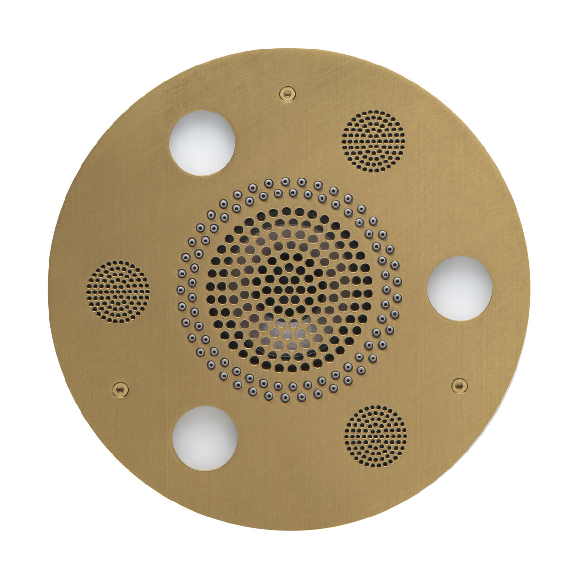 ThermaSol Serenity Light, Sound, Rain System Round-Steam Shower Controls & Accessories-ThermaSol-Satin Brass-Nordica Sauna