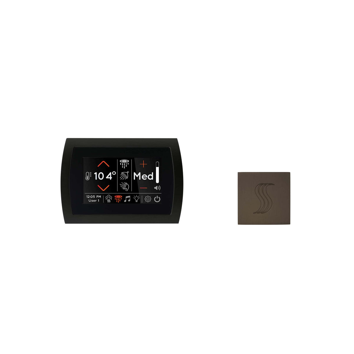 ThermaSol Signatouch Control and Steam Head Kit Square-Steam Shower Controls & Accessories-ThermaSol-Oil Rubbed Bronze-Nordica Sauna