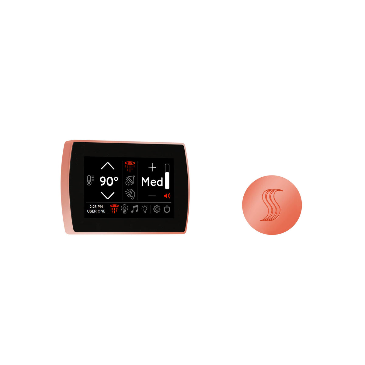 ThermaSol Signatouch Control and Steam Head Kit Round-Steam Shower Controls & Accessories-ThermaSol-Copper-Nordica Sauna