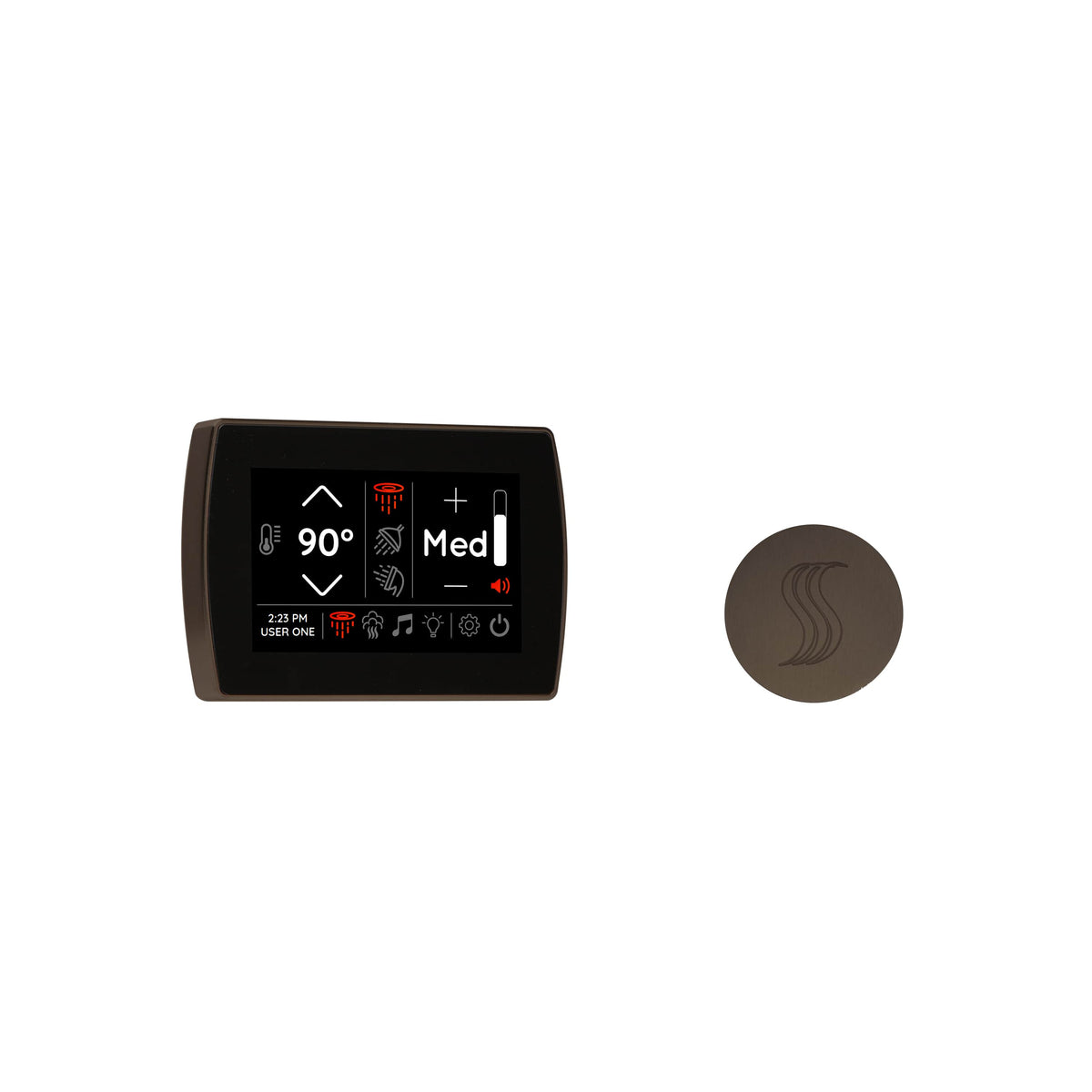 ThermaSol Signatouch Control and Steam Head Kit Round-Steam Shower Controls & Accessories-ThermaSol-Oil Rubbed Bronze-Nordica Sauna