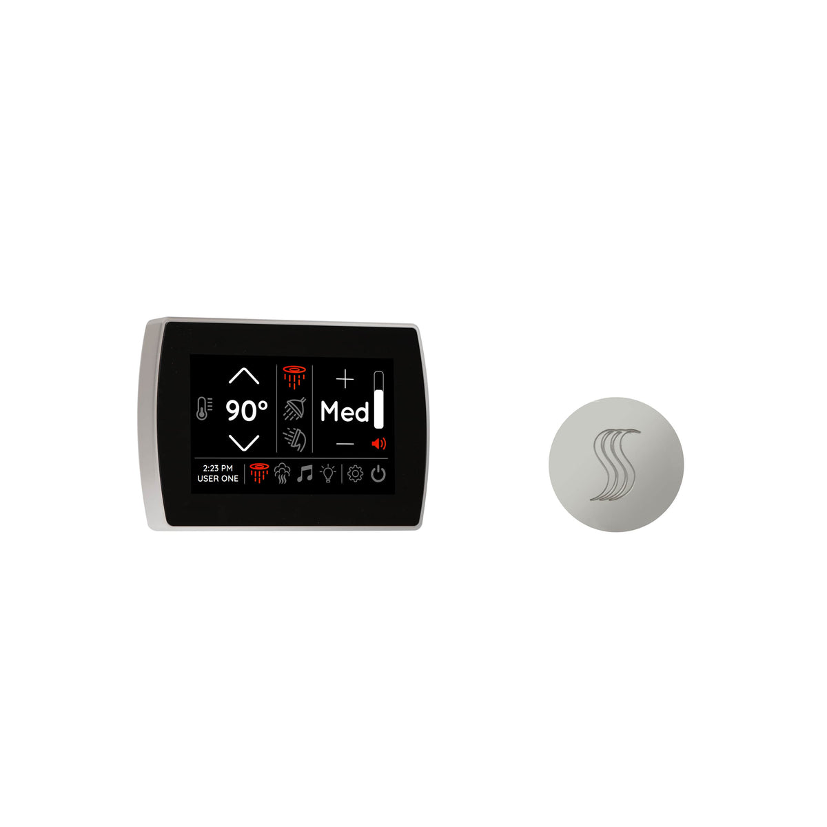 ThermaSol Signatouch Control and Steam Head Kit Round-Steam Shower Controls & Accessories-ThermaSol-Antique Brass-Nordica Sauna