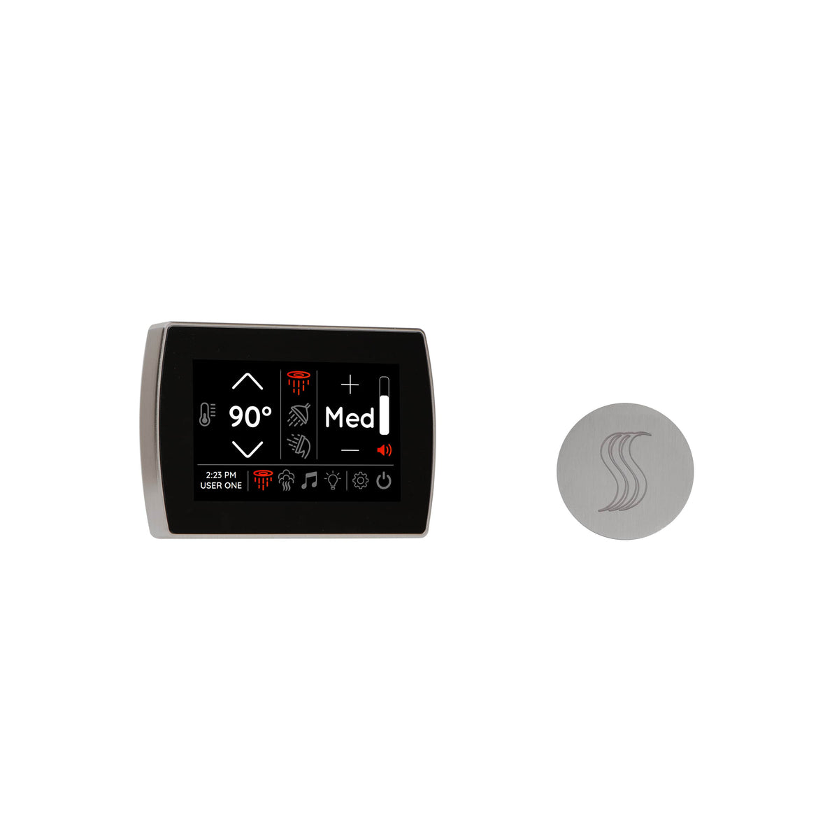 ThermaSol Signatouch Control and Steam Head Kit Round-Steam Shower Controls & Accessories-ThermaSol-Polished Chrome-Nordica Sauna