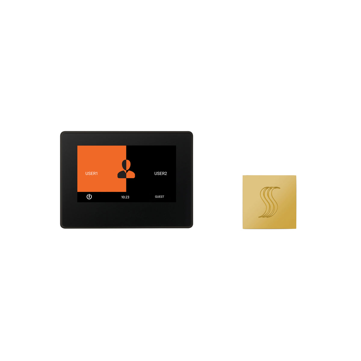 ThermaSol ThermaTouch 7" Control and Steam Head Kit Square-Steam Shower Controls & Accessories-ThermaSol-Polished Gold-Nordica Sauna