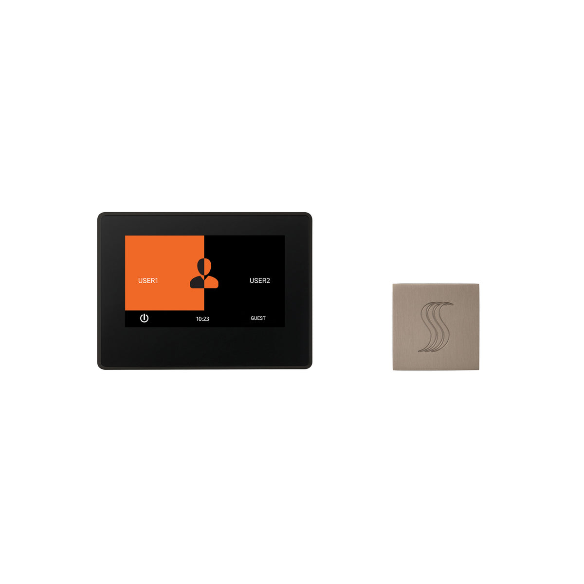 ThermaSol ThermaTouch 7" Control and Steam Head Kit Square-Steam Shower Controls & Accessories-ThermaSol-Satin Nickel-Nordica Sauna