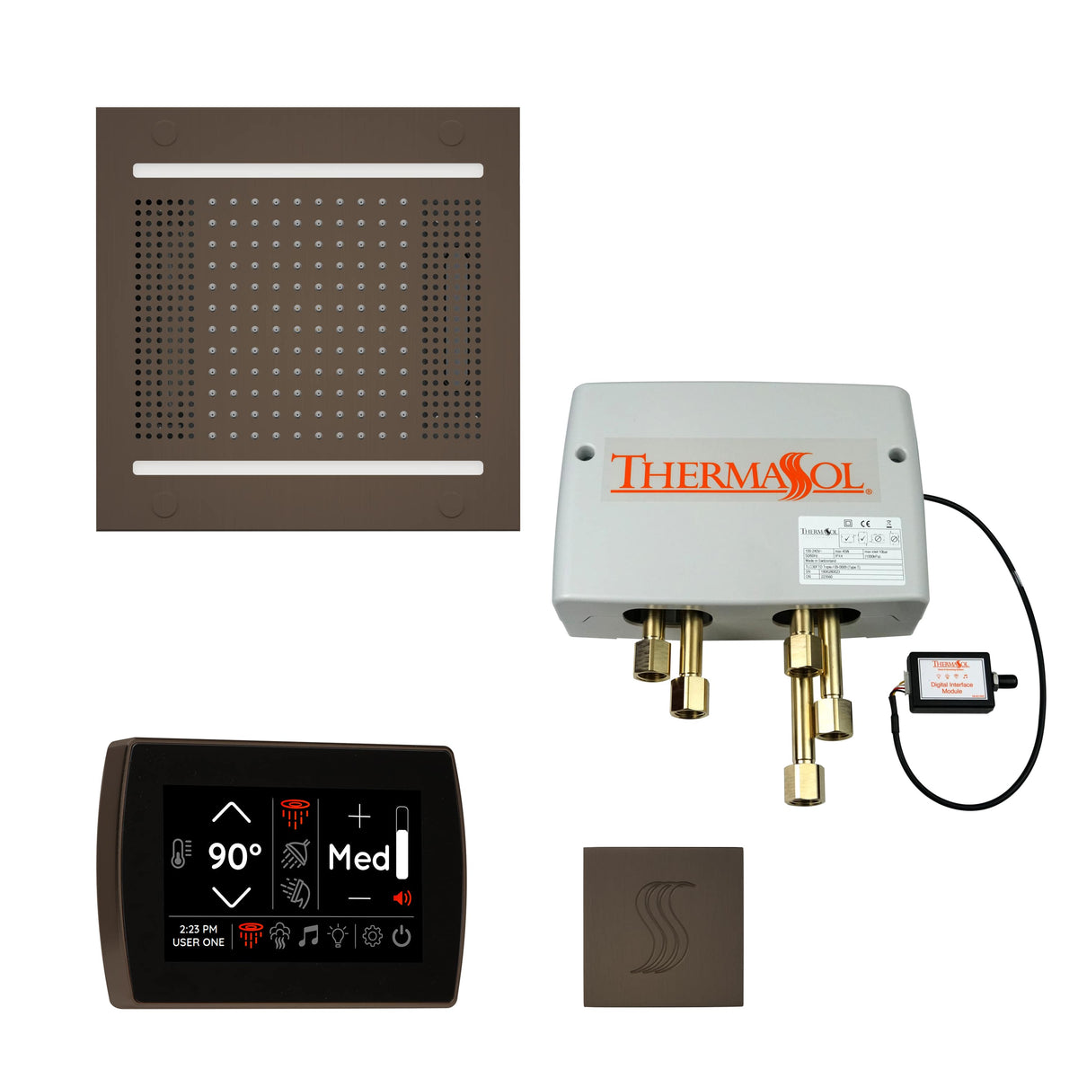 ThermaSol The Total Wellness Package Hydrovive14 with SignaTouch Square-Steam Shower Controls & Accessories-ThermaSol-Oil Rubbed Bronze-Nordica Sauna