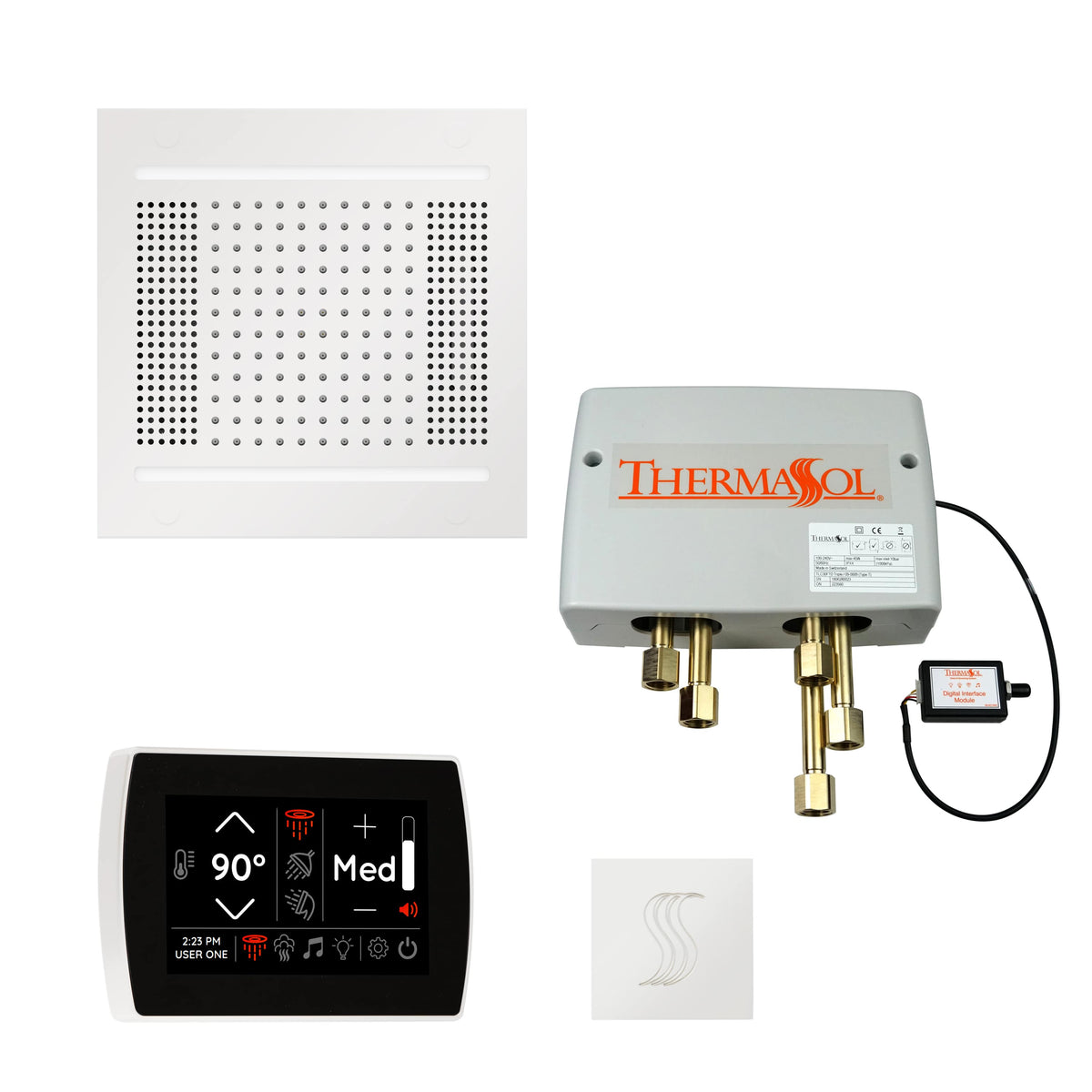ThermaSol The Total Wellness Package Hydrovive14 with SignaTouch Square-Steam Shower Controls & Accessories-ThermaSol-White-Nordica Sauna