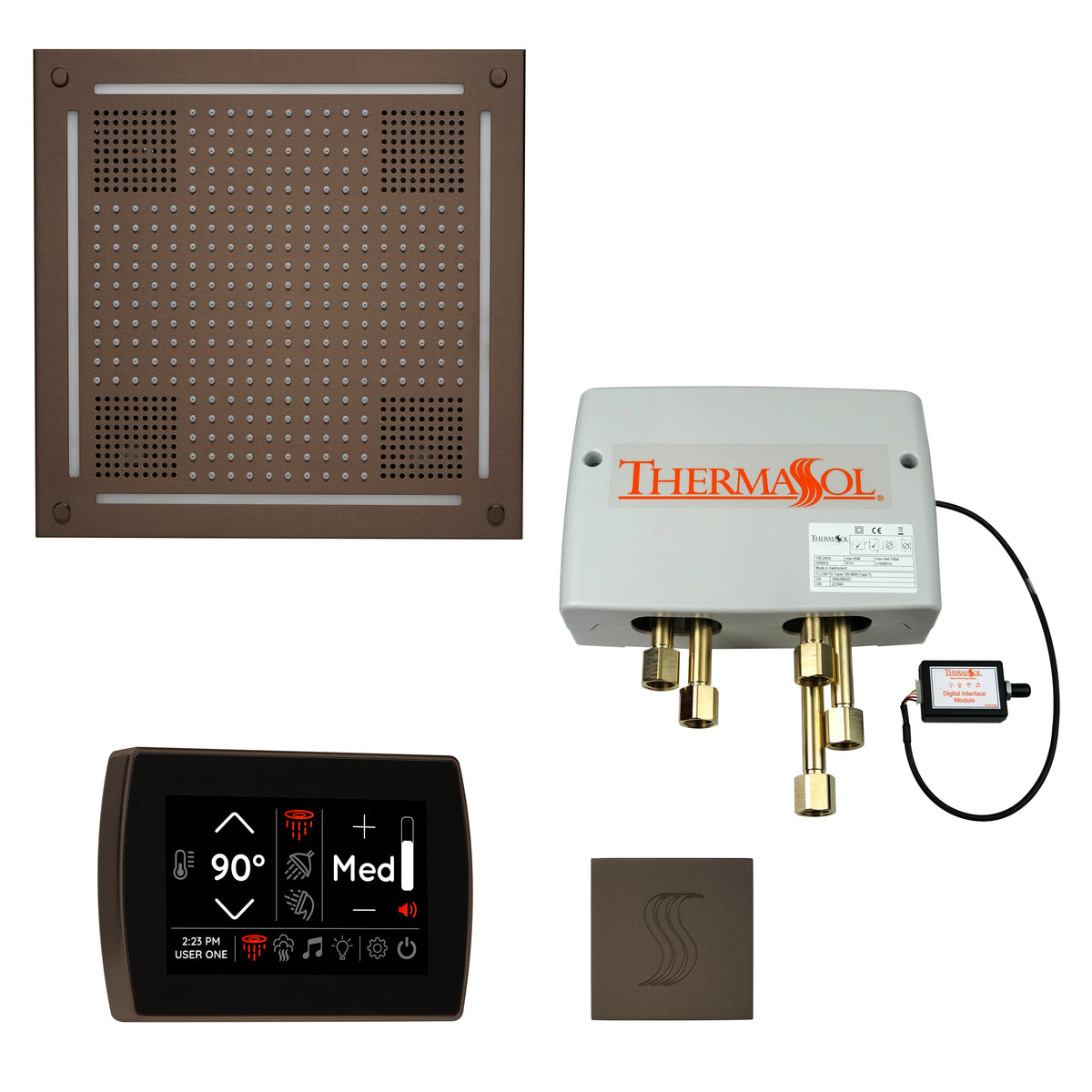 ThermaSol The Total Wellness Package Hydrovive with SignaTouch Square-Steam Shower Controls & Accessories-ThermaSol-Oil Rubbed Bronze-Nordica Sauna