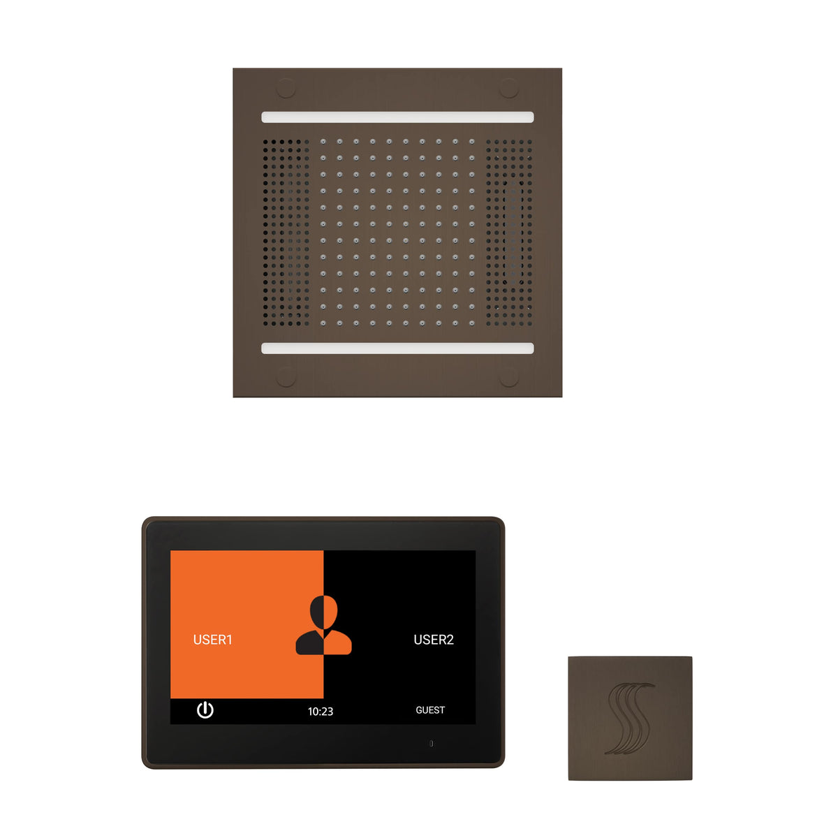 ThermaSol The wellness Hydrovive14 Steam Package with 10" ThermaTouch Square-Steam Shower Controls & Accessories-ThermaSol-Oil Rubbed Bronze-Nordica Sauna