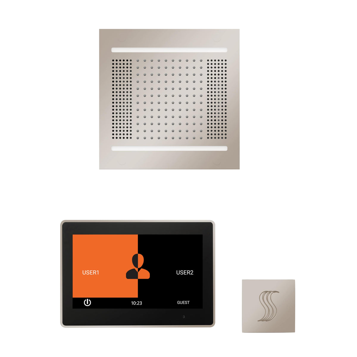 ThermaSol The wellness Hydrovive14 Steam Package with 10" ThermaTouch Square-Steam Shower Controls & Accessories-ThermaSol-Polished Nickel-Nordica Sauna