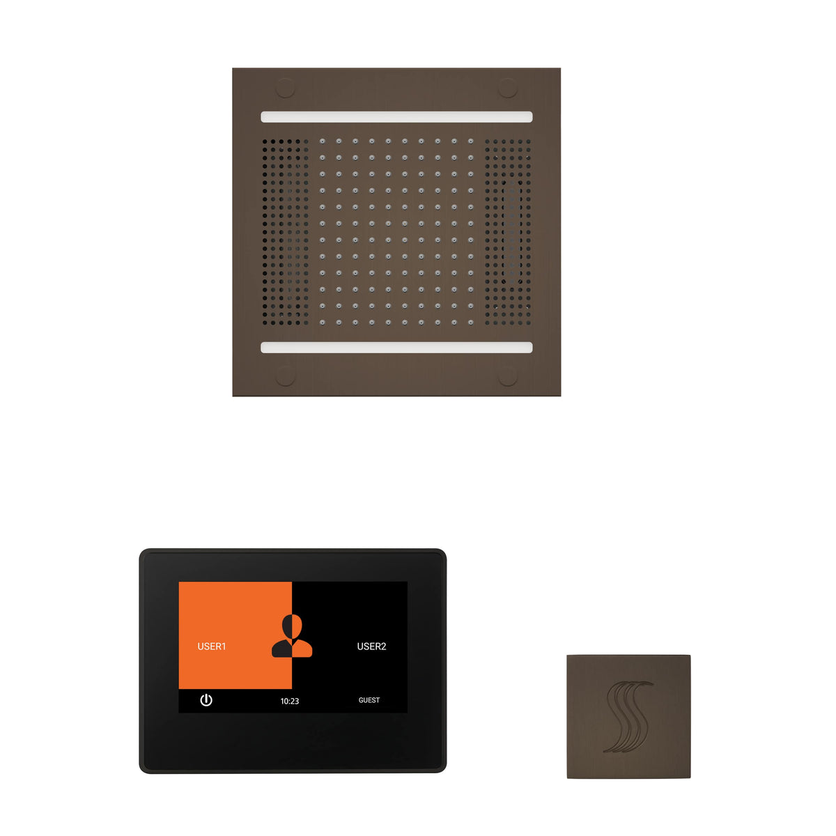 ThermaSol The wellness Hydrovive14 Steam Package with 7" ThermaTouch Square-Steam Shower Controls & Accessories-ThermaSol-Oil Rubbed Bronze-Nordica Sauna