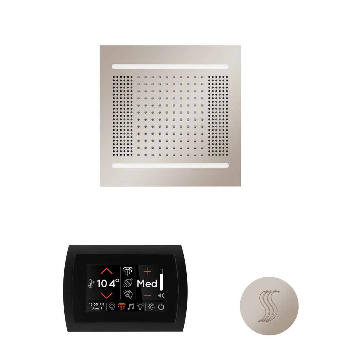 ThermaSol The wellness Hydrovive14 Steam Package with SignaTouch Round-Steam Shower Controls & Accessories-ThermaSol-Polished Nickel-Nordica Sauna