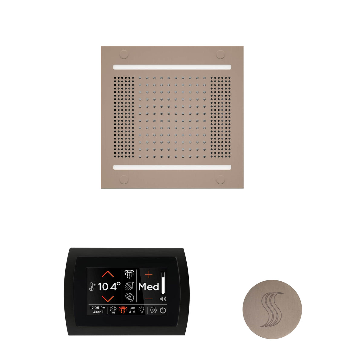 ThermaSol The wellness Hydrovive14 Steam Package with SignaTouch Round-Steam Shower Controls & Accessories-ThermaSol-Satin Nickel-Nordica Sauna