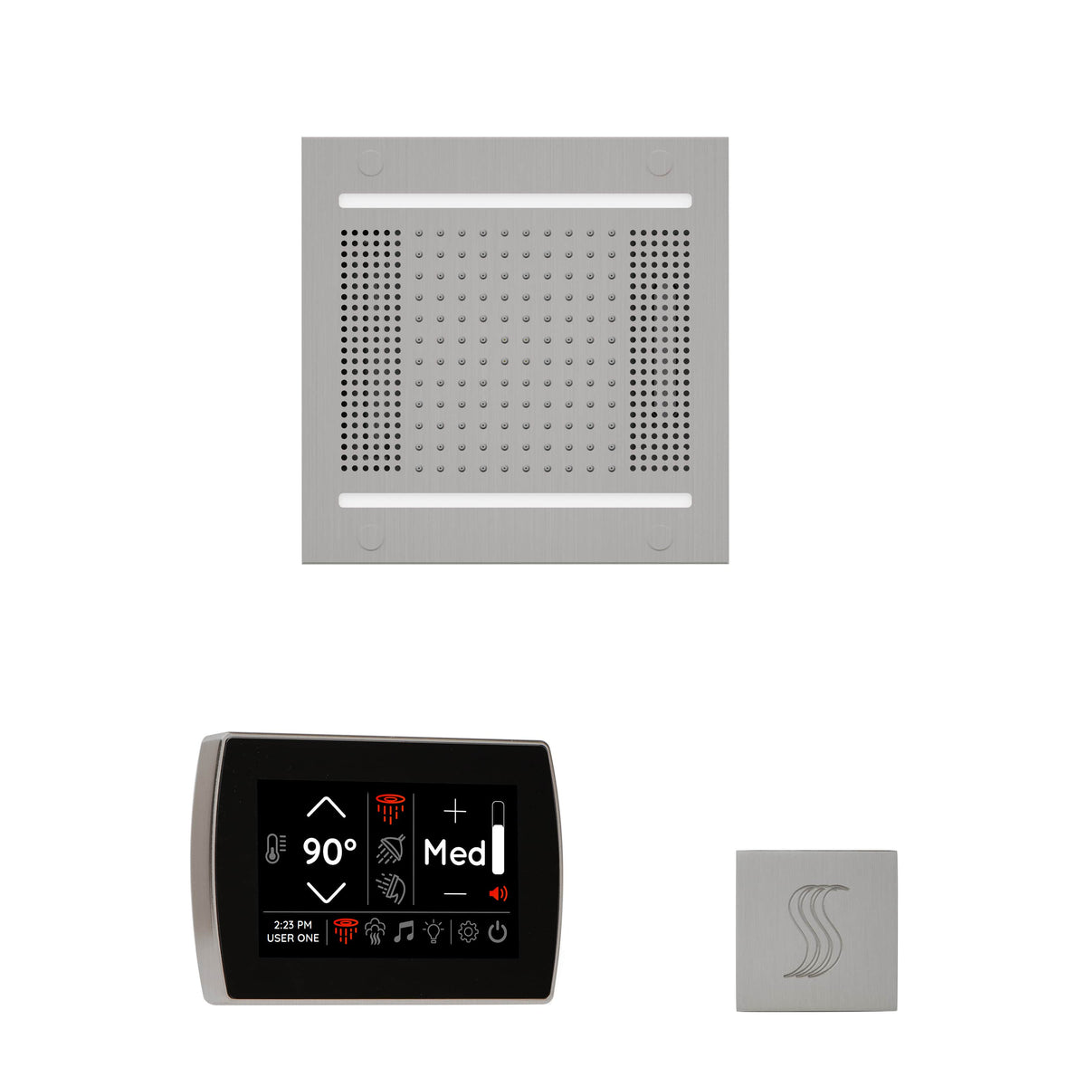 ThermaSol The wellness Hydrovive14 Steam Package with SignaTouch Square-Steam Shower Controls & Accessories-ThermaSol-Satin Chrome-Nordica Sauna