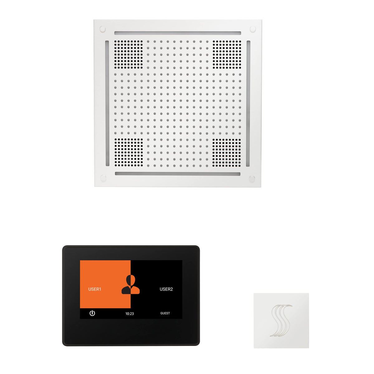 ThermaSol The wellness Hydrovive Steam Package with 7" ThermaTouch Square-Steam Shower Controls & Accessories-ThermaSol-White-Nordica Sauna
