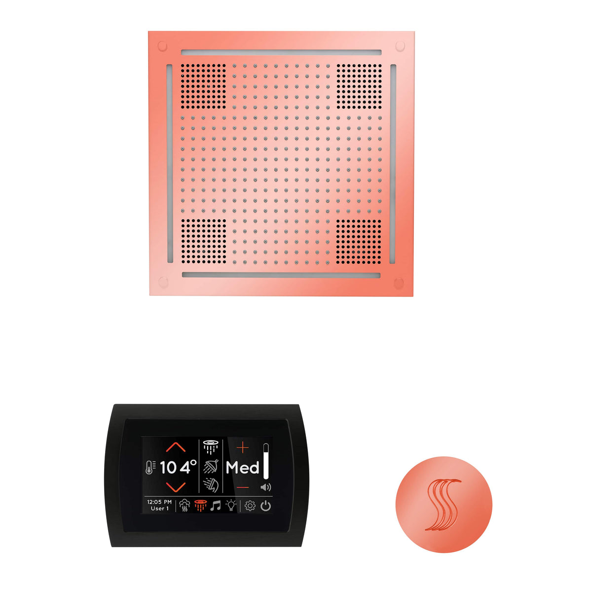 ThermaSol The wellness Hydrovive Steam Package with SignaTouch Round-Steam Shower Controls & Accessories-ThermaSol-Copper-Nordica Sauna