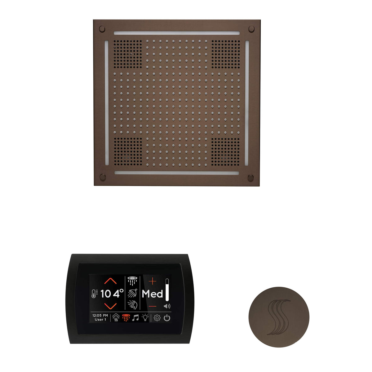 ThermaSol The wellness Hydrovive Steam Package with SignaTouch Round-Steam Shower Controls & Accessories-ThermaSol-Oil Rubbed Bronze-Nordica Sauna
