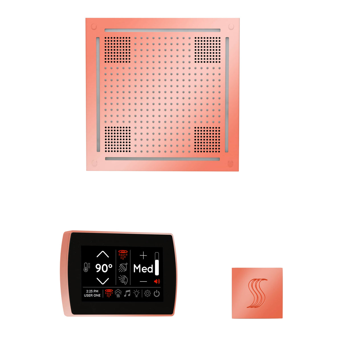 ThermaSol The wellness Hydrovive Steam Package with SignaTouch Square-Steam Shower Controls & Accessories-ThermaSol-Copper-Nordica Sauna