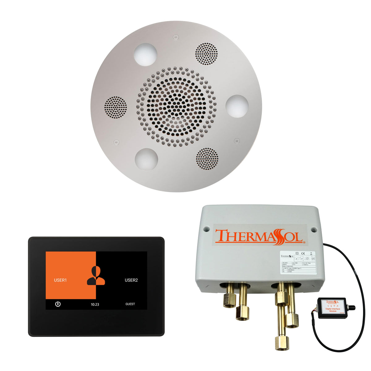 ThermaSol The Wellness Shower Package with 7" ThermaTouch Round-Steam Shower Controls & Accessories-ThermaSol-Polished Chrome-Nordica Sauna