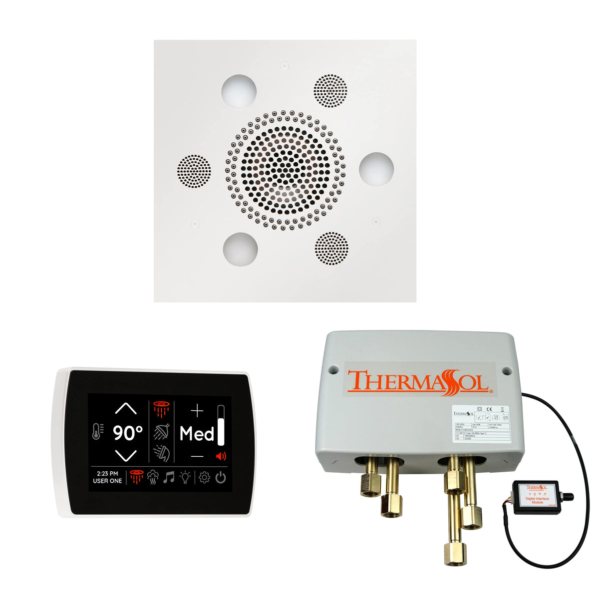 ThermaSol The Wellness Shower Package with SignaTouch Square-Steam Shower Controls & Accessories-ThermaSol-White-Nordica Sauna