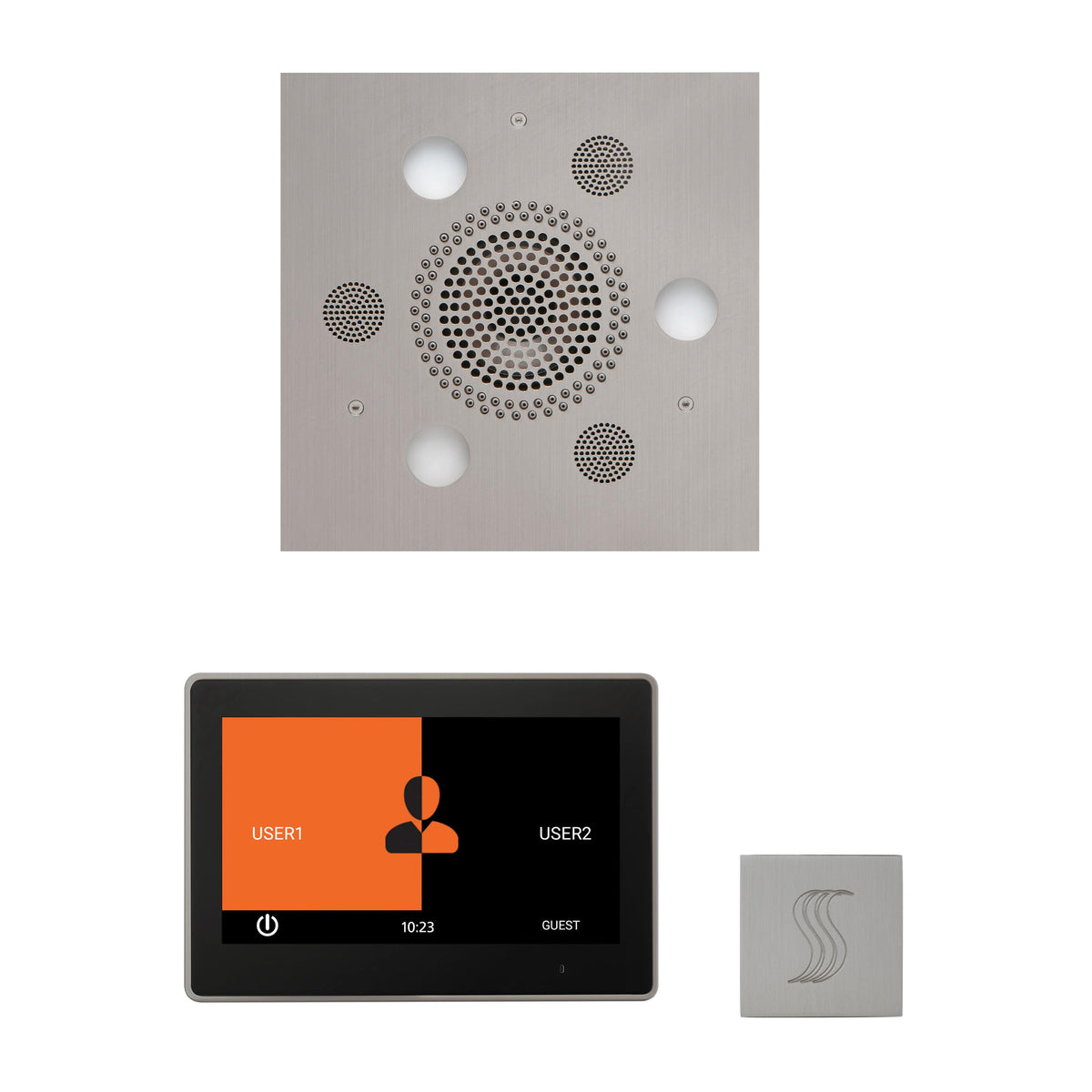 ThermaSol The Wellness Steam Package with 10" ThermaTouch Square-Steam Shower Controls & Accessories-ThermaSol-Satin Chrome-Nordica Sauna