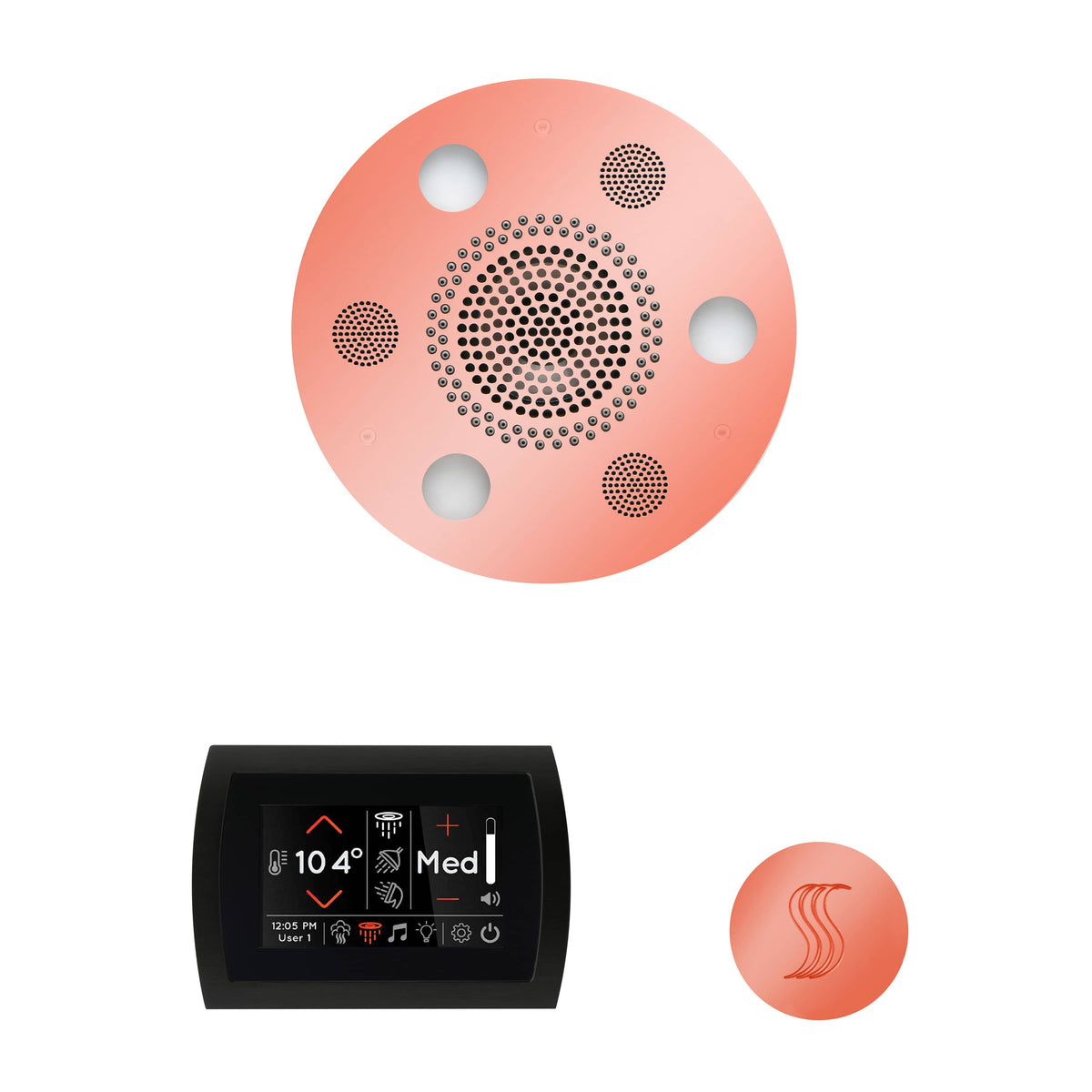 ThermaSol The Wellness Steam Package with SignaTouch Round-Steam Shower Controls & Accessories-ThermaSol-Copper-Nordica Sauna