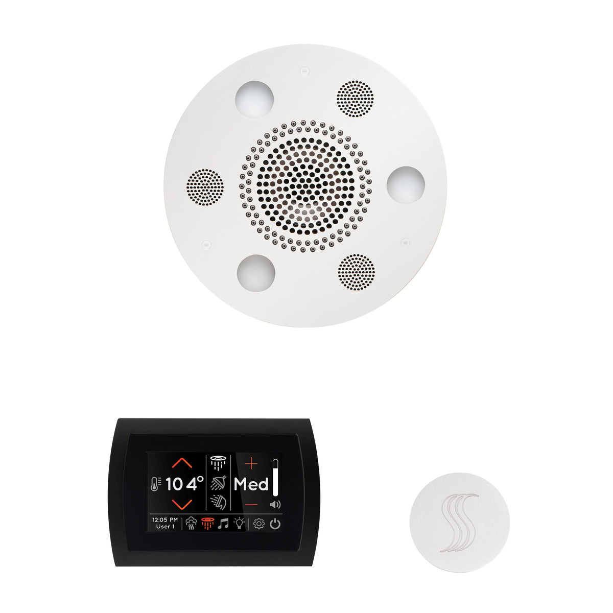 ThermaSol The Wellness Steam Package with SignaTouch Round-Steam Shower Controls & Accessories-ThermaSol-White-Nordica Sauna