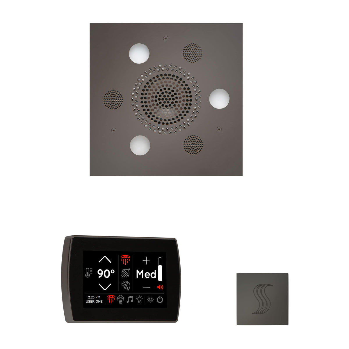 ThermaSol The Wellness Steam Package with SignaTouch Square-Steam Shower Controls & Accessories-ThermaSol-Black Nickel-Nordica Sauna