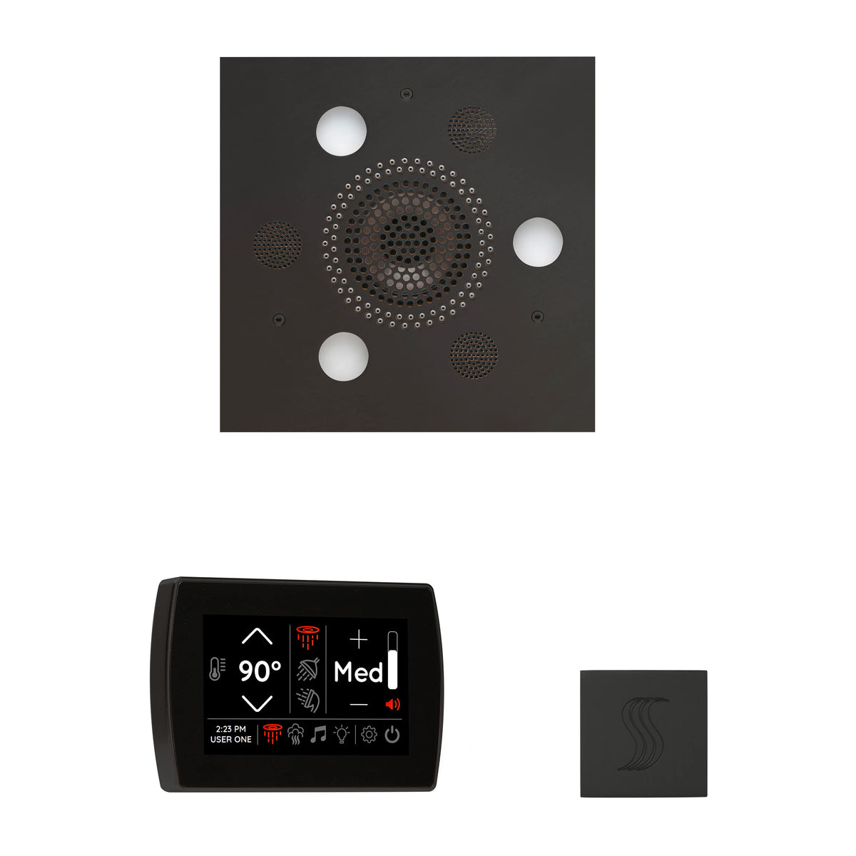 ThermaSol The Wellness Steam Package with SignaTouch Square-Steam Shower Controls & Accessories-ThermaSol-Matte Black-Nordica Sauna