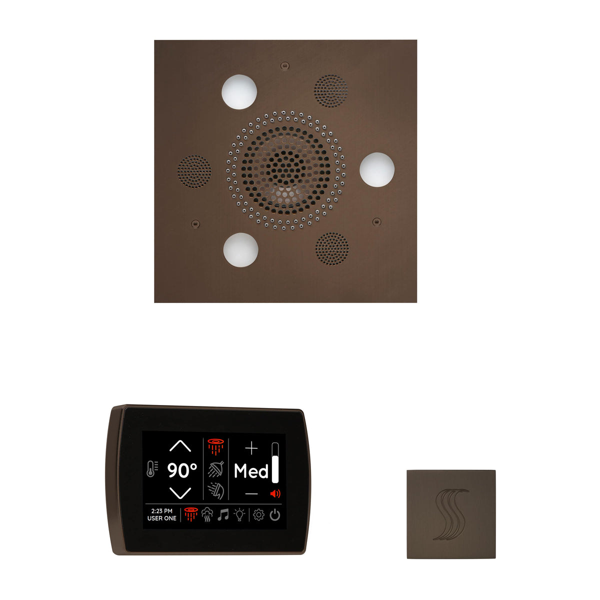 ThermaSol The Wellness Steam Package with SignaTouch Square-Steam Shower Controls & Accessories-ThermaSol-Oil Rubbed Bronze-Nordica Sauna