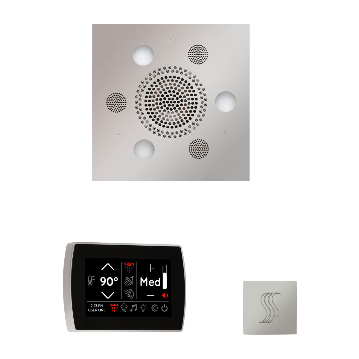 ThermaSol The Wellness Steam Package with SignaTouch Square-Steam Shower Controls & Accessories-ThermaSol-Polished Chrome-Nordica Sauna