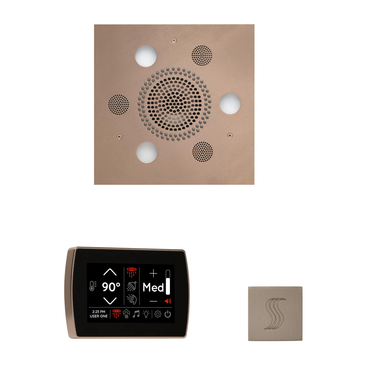ThermaSol The Wellness Steam Package with SignaTouch Square-Steam Shower Controls & Accessories-ThermaSol-Satin Nickel-Nordica Sauna