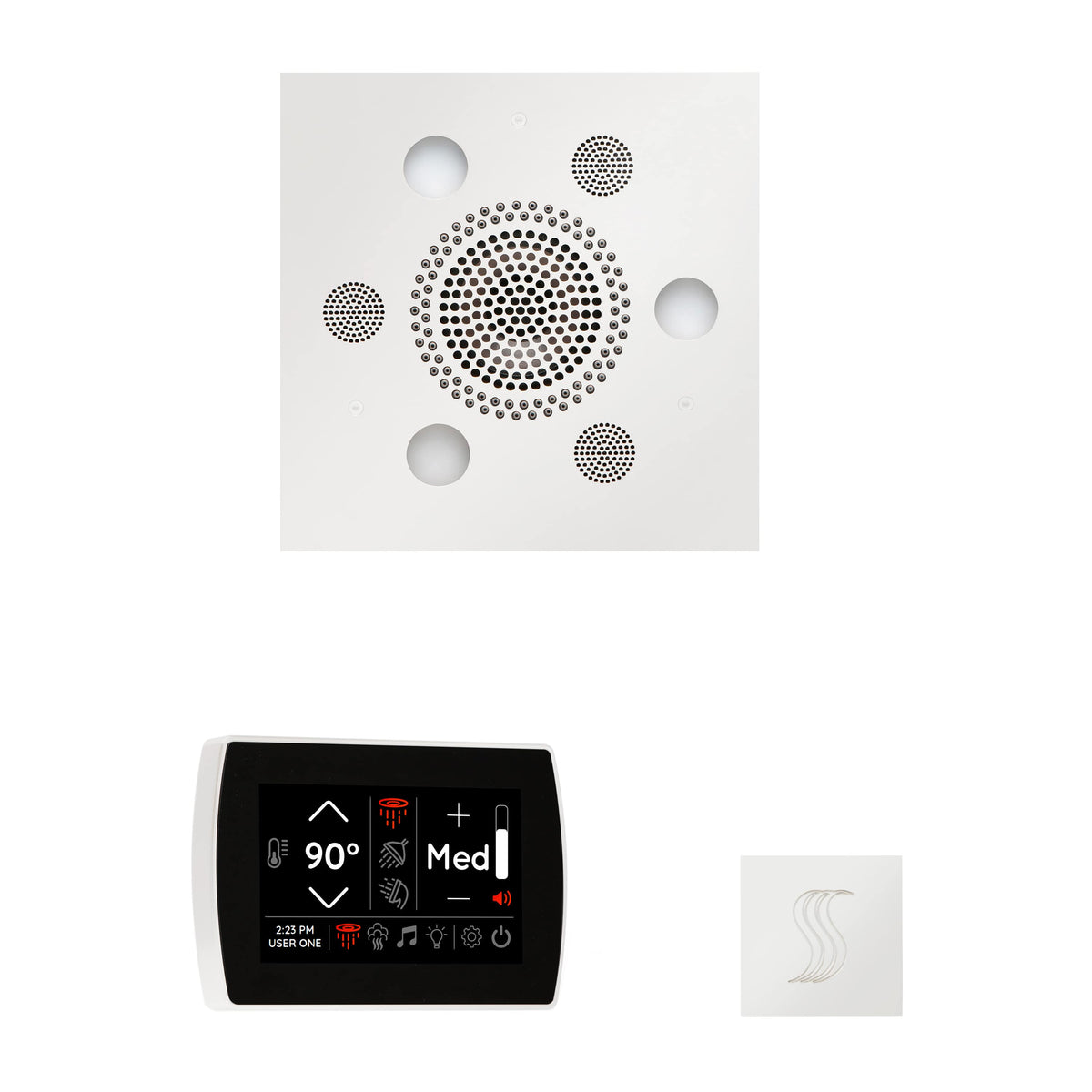 ThermaSol The Wellness Steam Package with SignaTouch Square-Steam Shower Controls & Accessories-ThermaSol-White-Nordica Sauna
