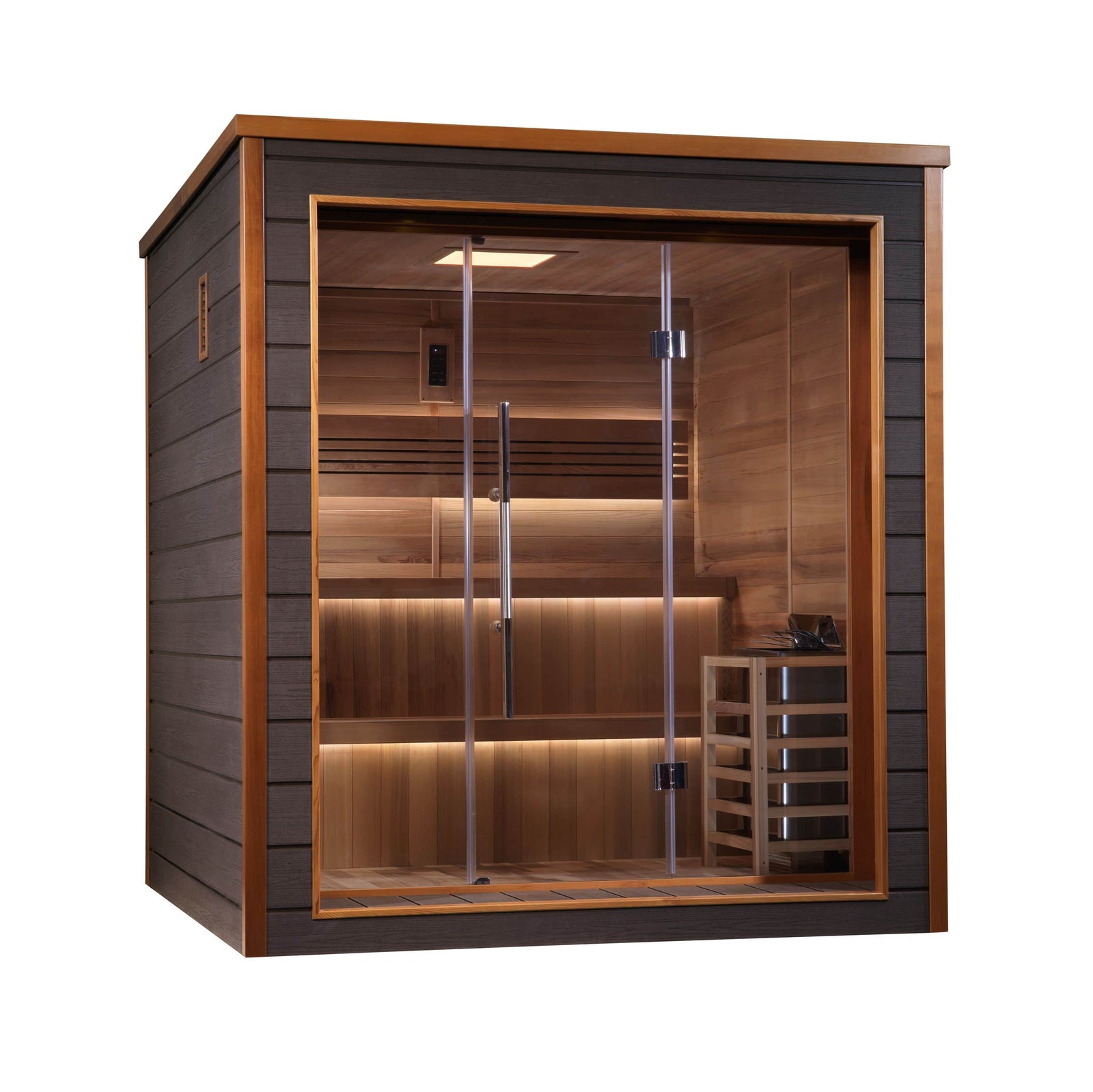 Golden Designs Bergen 6 Person Outdoor-Indoor Traditional Steam Sauna | GDI-8206-01-Sauna-Golden Designs-Nordica Sauna