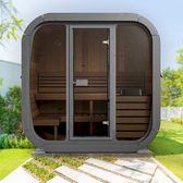 SaunaLife CL5G 4-Person Cube-Series Outdoor Home Sauna Kit